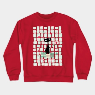 Atomic Christmas Cat, Mid Century Modern Crewneck Sweatshirt